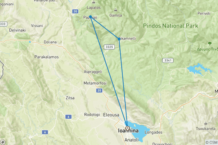 Map of Zagori At Your Pace: Inn To Inn Hiking In The Pindus Mountains