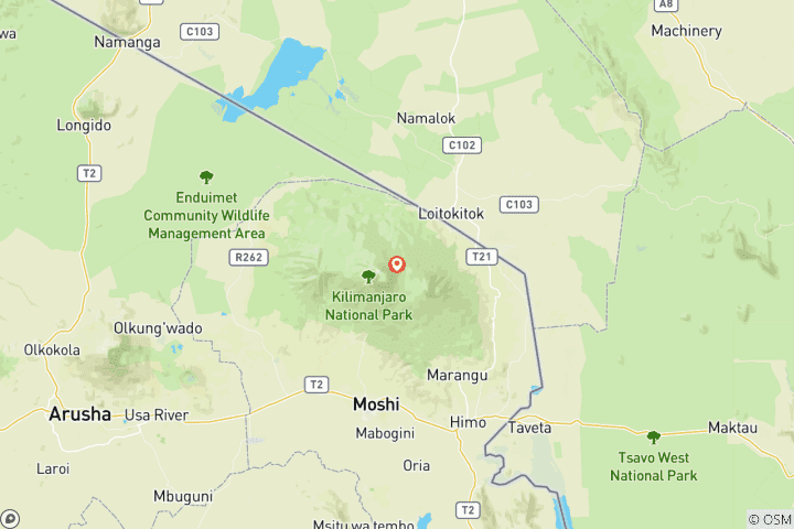 Map of Kilimanjaro Day Hike – Mandara Hut Route