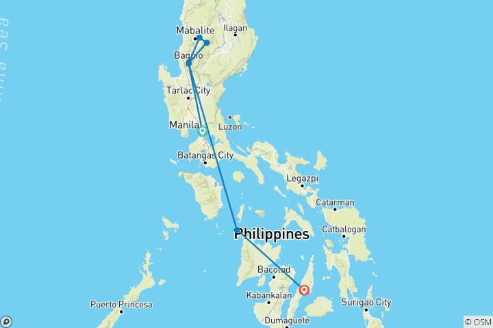 Carte du circuit Circuit familial sur mesure de deux semaines aux Philippines, départ quotidien et voiture privée