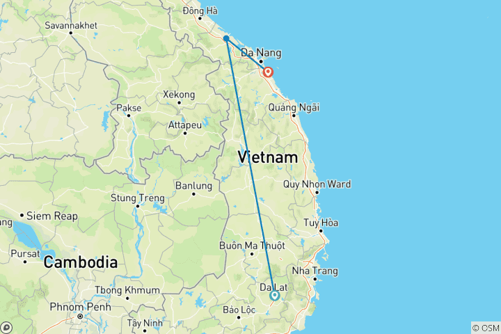 Mapa de Ruta del Patrimonio Mundial en Vietnam Central 4 días 3 noches