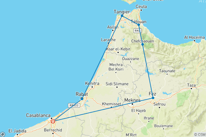 Karte von Marokkos Norden entdecken