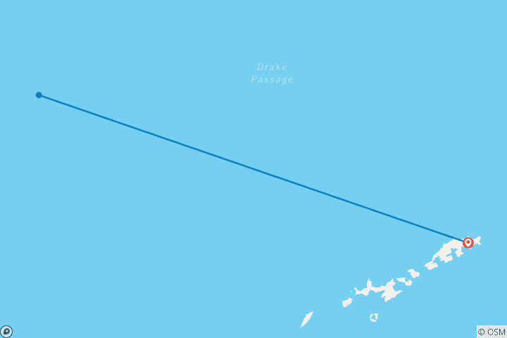 Carte du circuit L'Antarctique à travers l'objectif - M/V Sylvia Earle