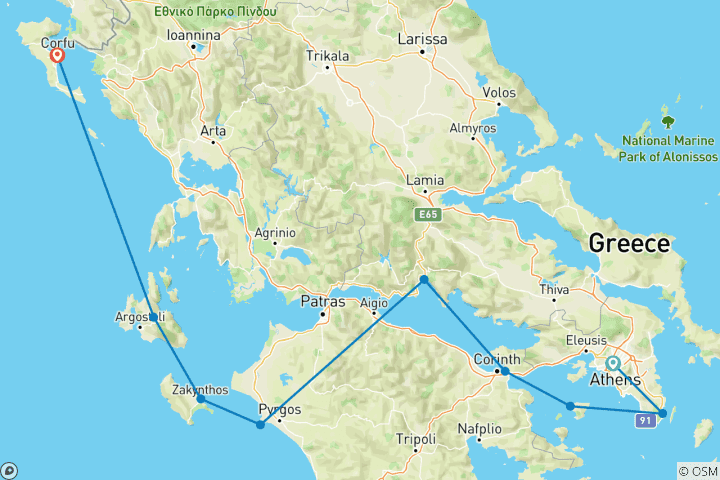 Map of Corinthian Cruise 2026