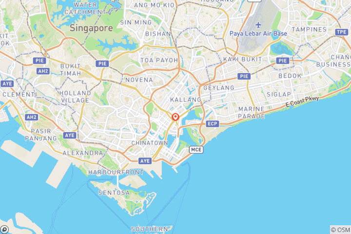 Carte du circuit 5 jours de visite des hauts lieux de Singapour (guide privé et chauffeur)Customizable