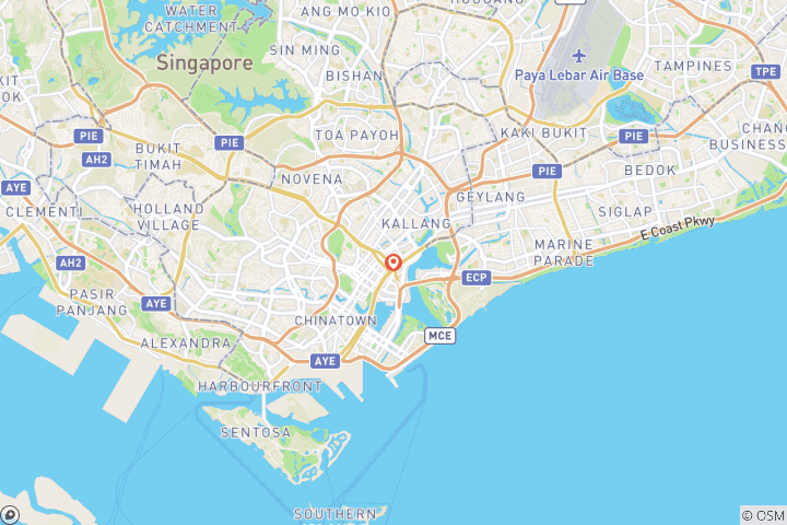 Carte du circuit 5 jours de visite des hauts lieux de Singapour (guide privé et chauffeur)Customizable