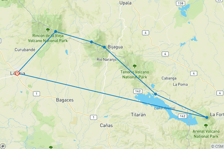 Kaart van Los Vulkanen