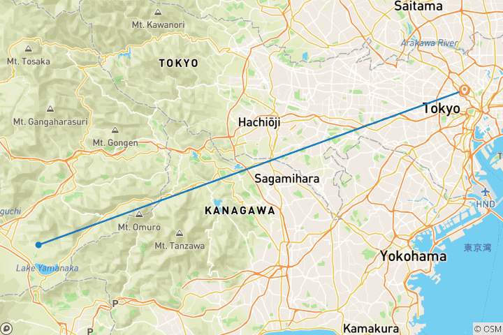 Carte du circuit Circuit de 5 jours au Japon : Tokyo et le Mont Fuji