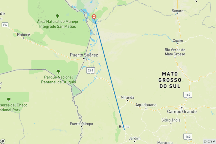 Map of Bonito and Pantanal Eco Adventure (7 days)
