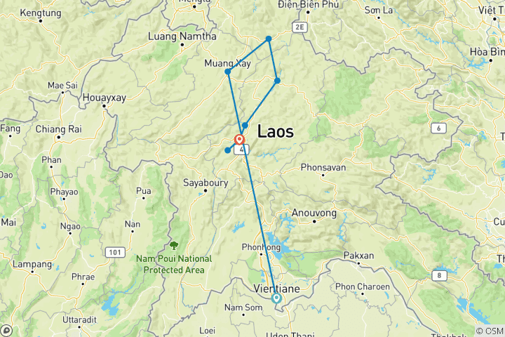 Mapa de Laos oculto en 10 días