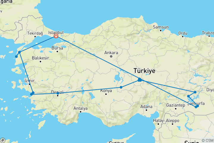 Carte du circuit Best Seller de la Turquie inclus Gobekli Tepe 10 jours