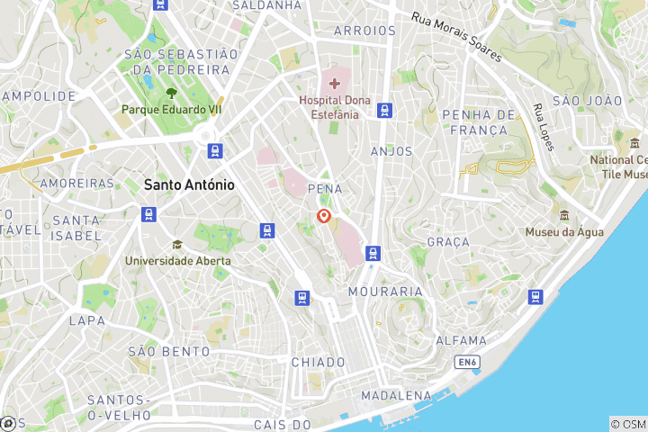 Carte du circuit Lisboa Cultural - expérience de courte durée en vélo