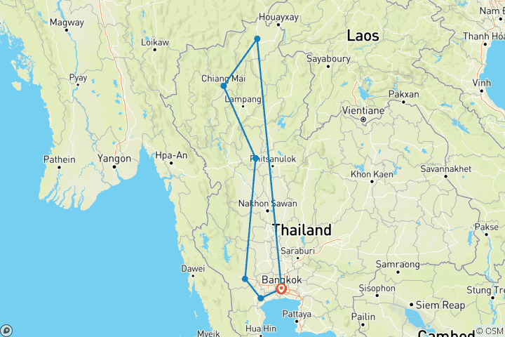 Kaart van Betoverend Thailand