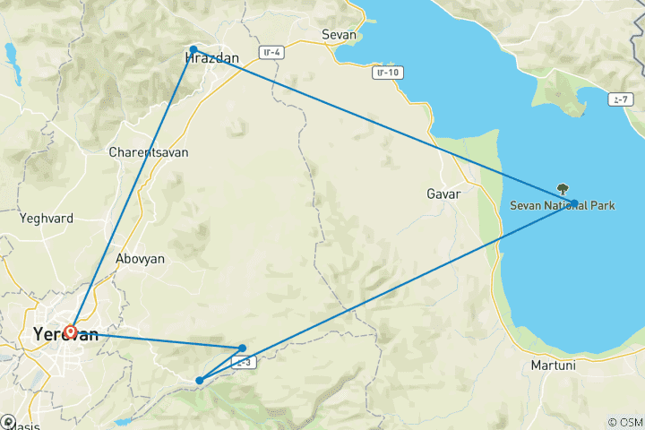 Kaart van Nieuwjaar Prive rondreis in Armenië 2025/2026