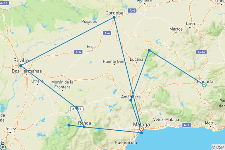 Carte du circuit Andalousie | Espagne | Circuit guidé à vélo