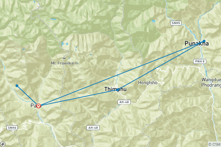 Karte von BrillantBhutan 5 Tage