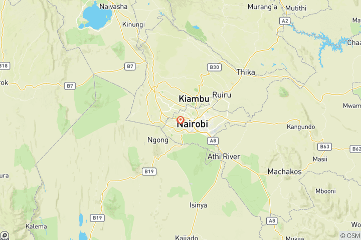 Kaart van 1-Daagse rondleiding door Nairobi: Olifantenweeshuis & Nationaal Park Nairobi