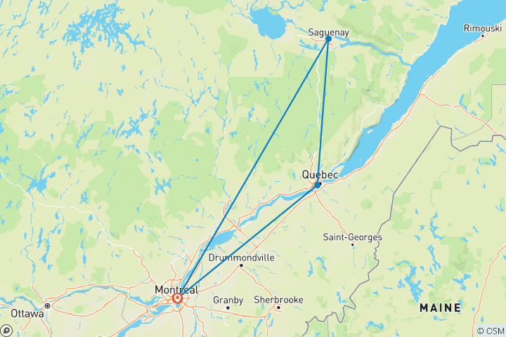 Carte du circuit Nord du Québec : Escapade en chalet d'hiver