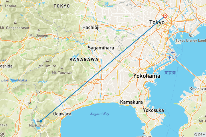 Map of 2-day relaxing visit in Hakone: Nature and Art Retreat