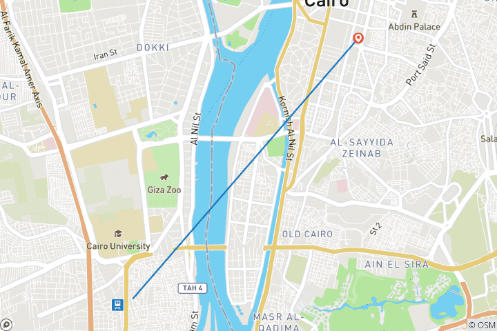 Kaart van 2-daagse privéreis Piramides en hoogtepunten van Caïro