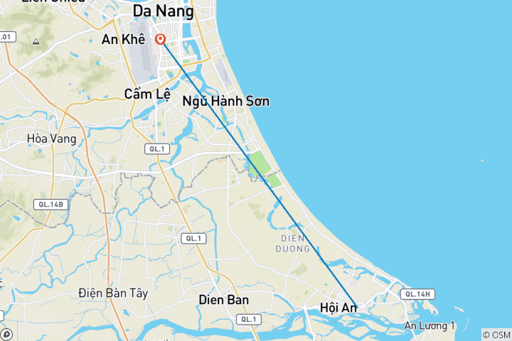 Carte du circuit Excursion d'une journée aux collines de Ba Na depuis Da Nang - Pont d'or et téléphérique
