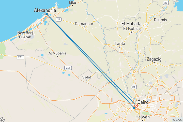 Karte von Das Beste von Ägypten (Pyramiden & GEM - Alexandria - Saqara & Mimmphis) 5 Tage