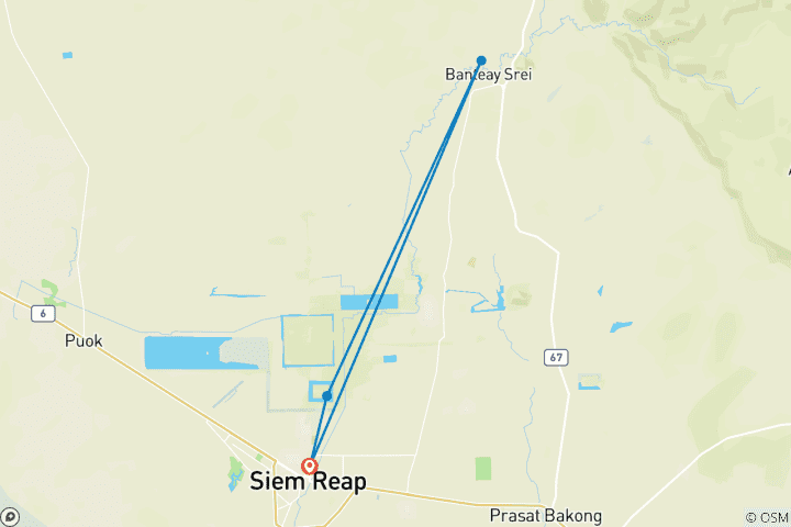 Mapa de Explora el Reino de Angkor 4 Días