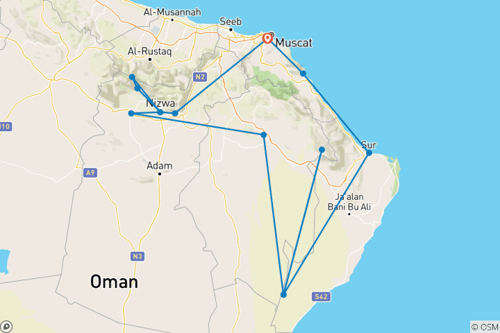 Karte von Oman kompakt