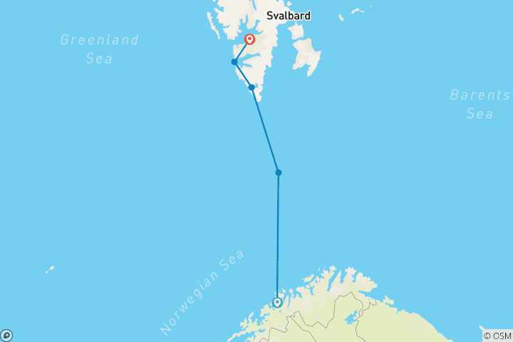 Carte du circuit Au-delà du cercle polaire : de Tromsø au Svalbard