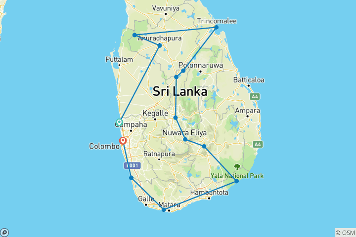 Karte von Atemberaubbis Erfahrung in Sri Lanka