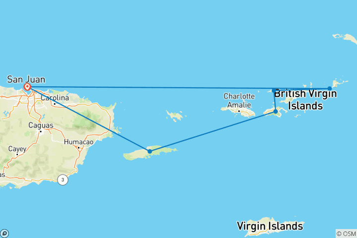 Mapa de Playas de las Islas Vírgenes