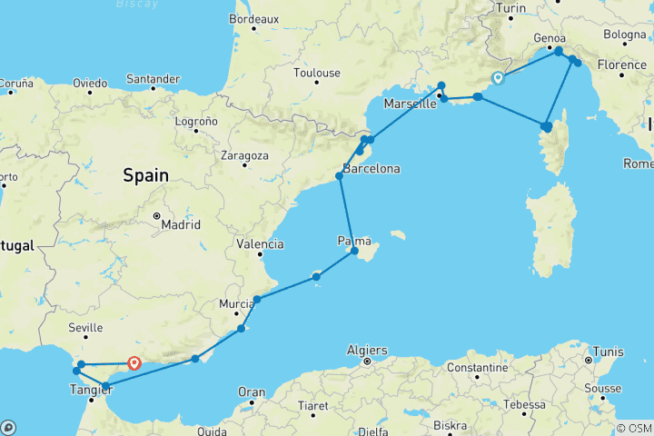 Carte du circuit Découvrez les rives française et espagnole