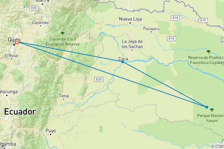 Mapa de Albergue ecológico Yarina 5 días