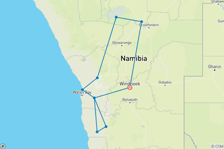 Karte von Namibia fur Einsteiger