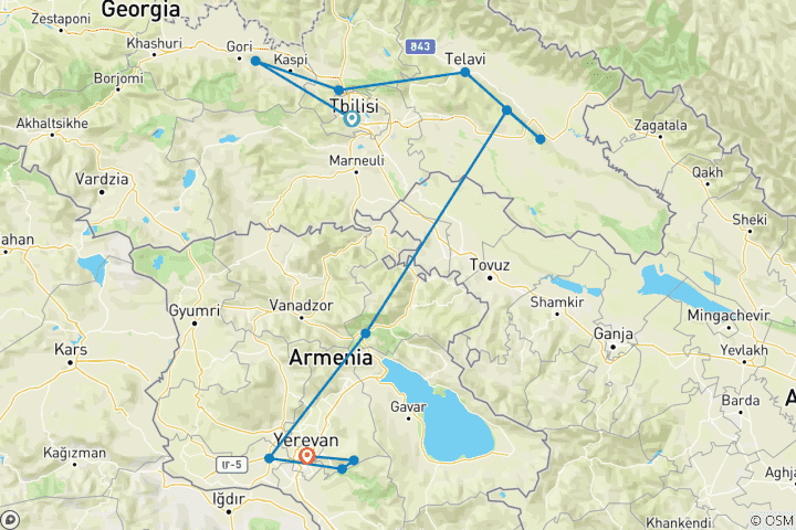 Map of A Journey Through Georgia and Armenia