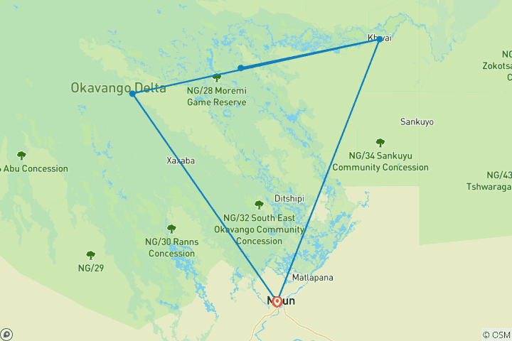 Mapa de Botsuana Pura