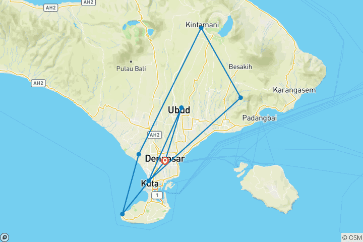 Karte von Bali & Lombok: Lost in Lava, Found at Sea (16 Destinationen)