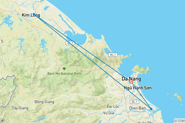 Map of Discover Central Vietnam - 5 Days with Heritage Train