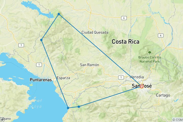 Mapa de Costa Rica: Paraíso para los observadores de aves