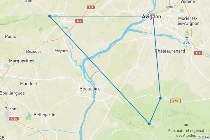 Map of 5 Days in Avignon: Exploring Provence, Saint-Rémy, Les Baux & Luberon
