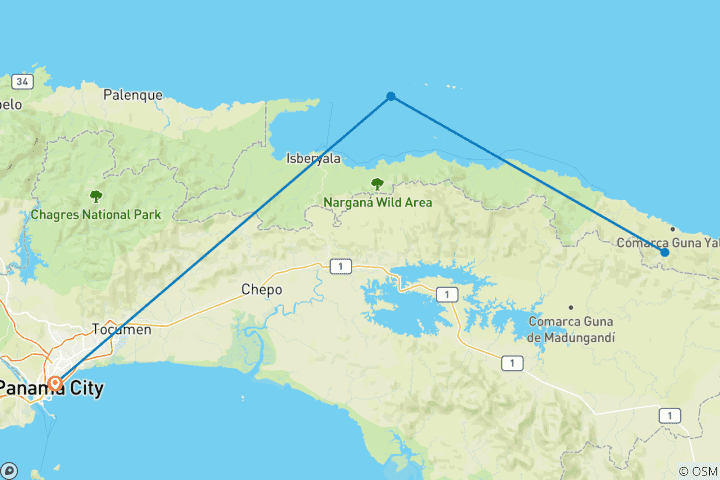 Map of Panama: Sandy Beaches & San Blas Sunsets
