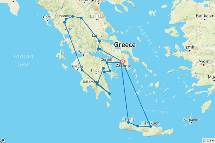 Carte du circuit Terres de légende - Circuit guidé de 14 jours