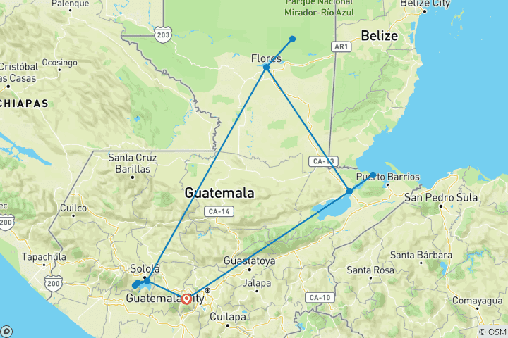 Mapa de Solo pero acompañado - Guatemala