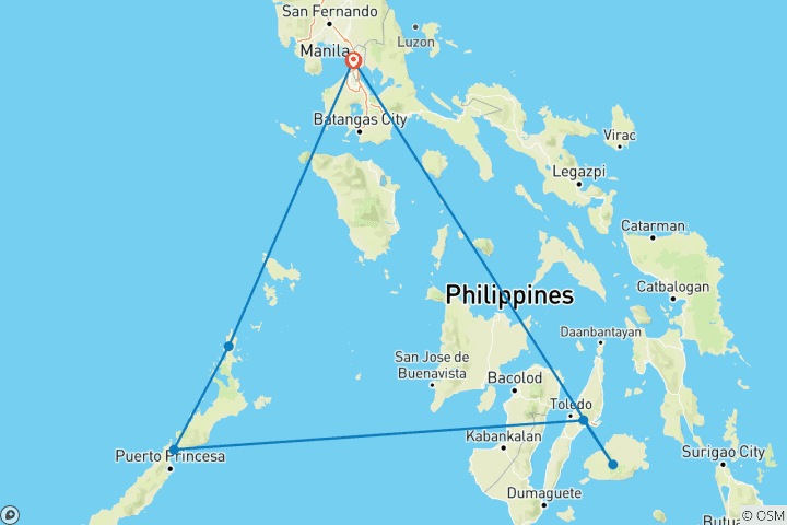 Carte du circuit Îles Philippines : Visayas & El Nido_Flash Sales