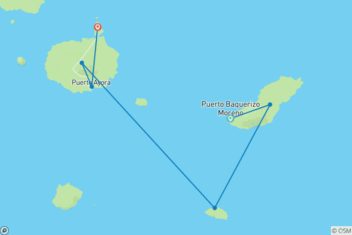 Map of Galapagos Grandeur: Boobies & Beyond on Two Iconic Islands