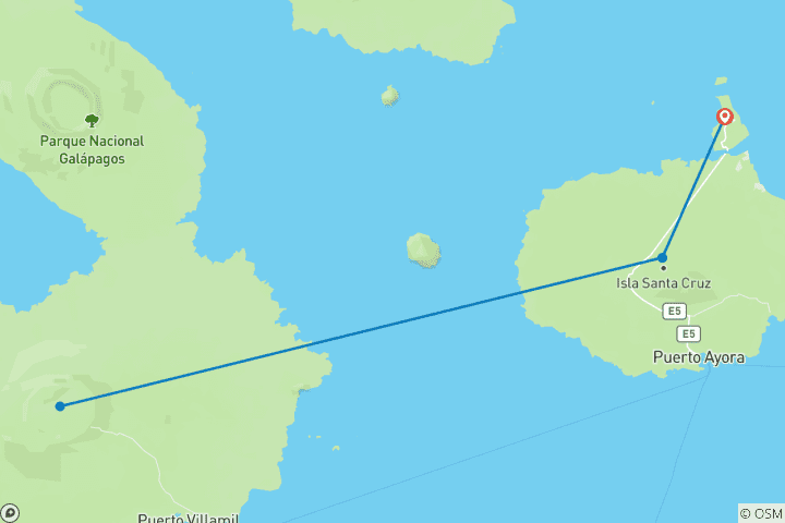Carte du circuit Créatures et criques : Galapagos Active