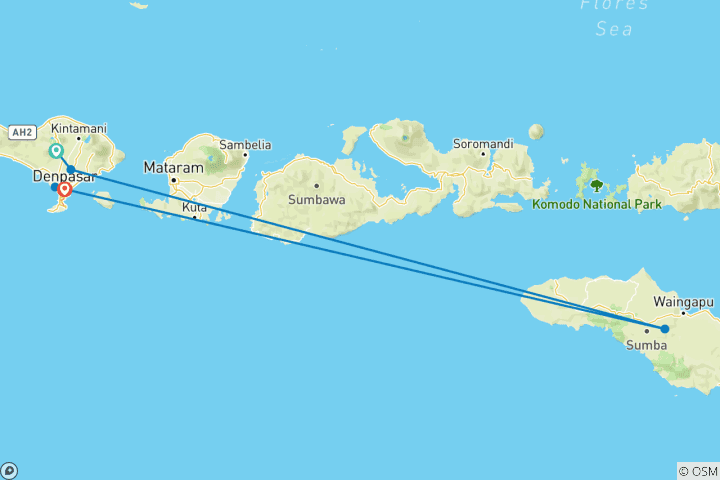 Mapa de Bali y Sumba Signature: Los cañones de la selva se unen a la isla secreta