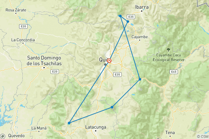 Carte du circuit Randonnée en Équateur 11 jours