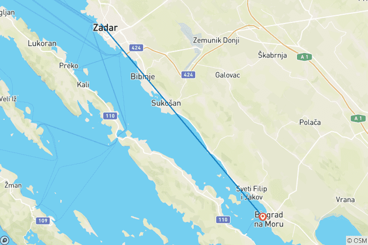 Mapa de Biograd na Moru - diversión en vacaciones con niños