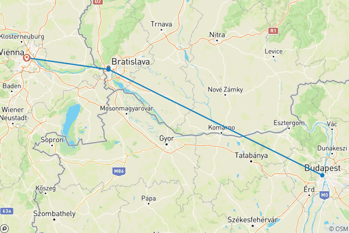 Carte du circuit Valses viennoises et héritage des Habsbourg Une croisière dans les traditions sur le magnifique Danube bleu (croisière de port à port) (5 destinations)