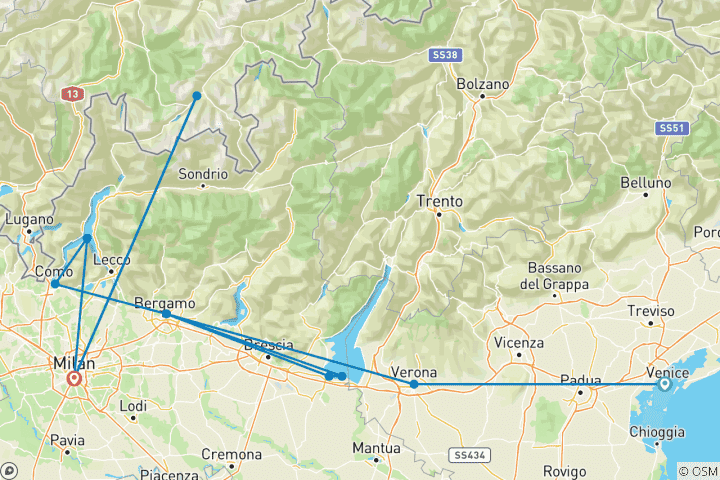 Map of Northern Lakes & Swiss Alps